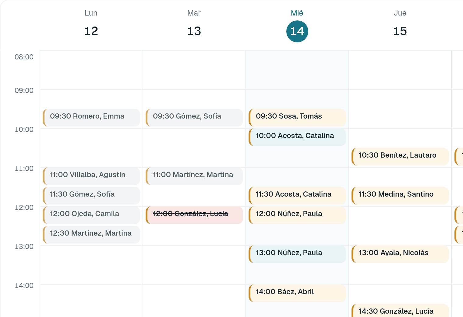 Agenda semanal de Liviar